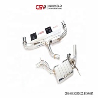 Système d'échappement complet flexible en acier inoxydable avec embouts chromés doubles pour VW Scirocco 2.0T R Style Année 2009