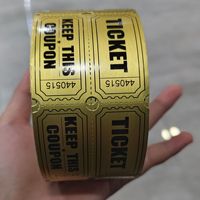 Vente en gros de 500 paires par rouleau de billets dorés, billets de tombola en feuille d'or double rouleau pour événements, carnavals, concours