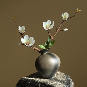 Chinese-Style Mini Realistic <strong>Magnolia</strong> Flower Handmade Dry Branch Zen-Inspired Artificial Floral Art for Christmas Dining <strong>Table</strong> - Product Image 1