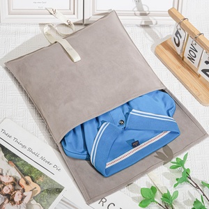 30*25Cm Grijze Faux Suède Envelop Voor Kleding Edelsteen Custom Logo Bedrukt Mouw Enveloppen Fluwelen Haarverlenging Geschenkzak - Product Image 4