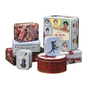 Boîte à biscuits rectangulaire personnalisée en gros Boîte de rangement hermétique pour biscuits Disney Audit pour cadeau de Noël