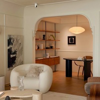 Services de rendu 3D pour l'aménagement intérieur d'appartements minimalistes et chaleureux : salon, salle à manger, cuisine, chambre, bureau