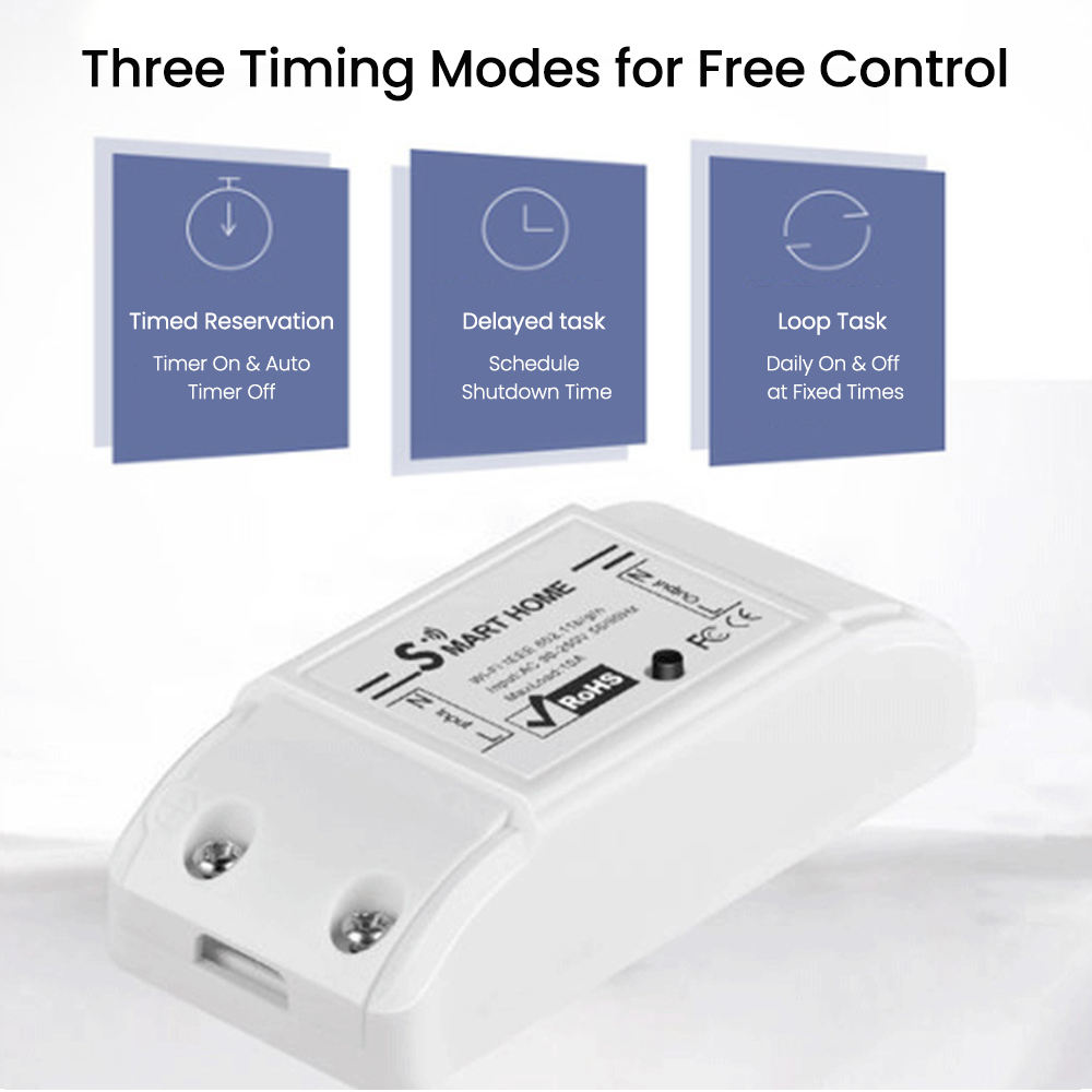 10A 30-50m Alexa Google Assistant Home Automation Smart Home Wireless Remote Controller Timer WiFi Switch Module