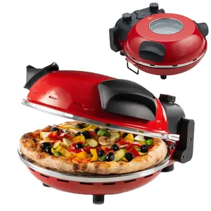 Fast cooking Electric Pizza maker machine with stone plate pizza oven automatic pizza maker