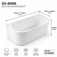 Baignoire autoportante ovale classique, mobilier de salle de bain en surface solide sans joint, baignoire en acrylique blanc en promotion pour la vente en gros