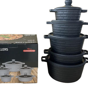 Batterie de cuisine en alliage d'aluminium moulé sous pression antiadhésif de haute qualité 10 pièces 20/24/28/32/28CM casseroles pour ensemble de casseroles à usage domestique - Product Image 1