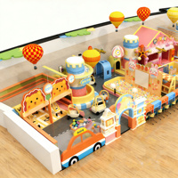 Aire de jeux intérieure pour enfants sur le thème de la circulation/avion/hôpital en mousse Dream Town avec restaurant familial/zone commerciale