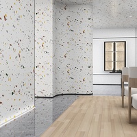 Revêtement mural moderne de haute qualité aspect terrazzo SPC+UV, imperméable et ignifuge, pour escaliers, villas, salles de bain, murs de douche, usage commercial