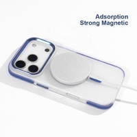 Étui magnétique en TPU+PC à texture mate pour 17 Pro Max avec protection anti-empreintes digitales, antichoc 360° et protection de l'objectif