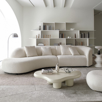 Ensemble de canapés sectionnels modernes et incurvés Fauteuil inclinable en velours nordique de luxe Design élégant Salon Extérieur Petits espaces
