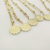 Douze Constellations Pendentif Collier Ins Simple Filles Court Étudiant Jour Cadeau Rond Dollar Clavicule Chaîne