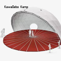 Kawagebo Kamp Maison de dôme de luxe en PVC enduit demi-dôme personnalisé de 20m de diamètre pour événement