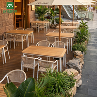 Meubles de restaurant commerciaux en gros, ensemble de table et de chaises en aluminium pour jardin, terrasse, restaurant, restauration rapide, café