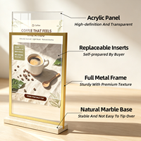 Support de table en acrylique écologique avec base en marbre, durable, pour numéros de table d'hôtel ou de banquet