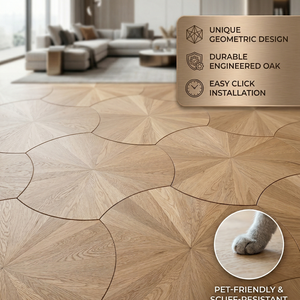 <span class=keywords><strong>Parquet</strong></span> flottant en <span class=keywords><strong>bois</strong></span> d'ingénierie à motifs hexagonaux, design irrégulier, pour salon et villa, système de pose à clipser - Product Image 1