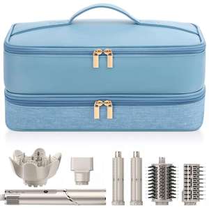 Bolsa Organizadora de Cuero PU Impermeable de Doble Capa para Herramientas de Peinado, Bolsa de Almacenamiento para Accesorios del Secador de Pelo SpeedStyle - Product Image 1