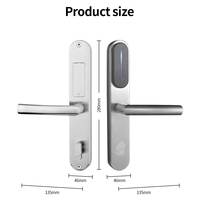 Serrure de porte électronique élégante HUNE SDK API RFID, poignée de porte intelligente en acier inoxydable IP65, résistante aux flammes, sans fil, NFC, pour hôtel