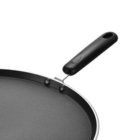 Poêle plate antiadhésive en acier au carbone pour crêpes, tawa, dosa, tortillas, omelettes, plancha et capati