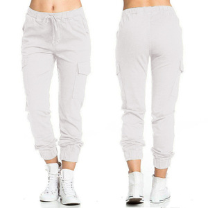 Pantalones de Lápiz para Primavera y Verano, Venta al por Mayor, Pantalones de <span class=keywords><strong>Mujer</strong></span>, Overoles con <span class=keywords><strong>M</strong></span>últiples Bolsillos y Cordón Ajustable, Pantalones Casuales - Product Image 5