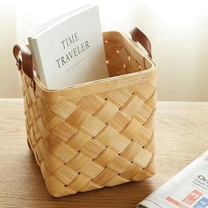 <span class=keywords><strong>Cesta</strong></span> de almacenamiento de astillas de madera tejida personalizada hecha a mano <span class=keywords><strong>30</strong></span> MOQ Caja de tejido de madera - Product Image 6