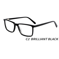 Vente en gros de lunettes à monture optique en acétate de haute qualité Lunettes carrées classiques Lunettes unisexes