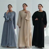Robe Abaya pour femmes, style turc, vêtements islamiques modestes, boutons en bois, kaftan, vêtements musulmans de Dubaï, robe longue à manches longues, vente en gros