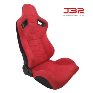 Sedile da corsa JBR1074 rosso con rivestimento in lattice e scorrevole singolo in pelle scamosciata per auto sportive - Product Image 2