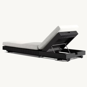 Chaise longue <span class=keywords><strong>de</strong></span> jardin en aluminium, design moderne, pliable, mobilier <span class=keywords><strong>de</strong></span> patio extérieur avec coussins - Product Image 4