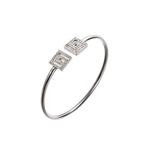 Ensemble de bracelets style Ins en acier inoxydable plaqué or 18 carats avec décoration géométrique ouverte - Product Image 4