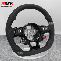 Volant sport en cuir personnalisé avec pommeau, adapté aux Volkswagen Golf 5 6 7 R MK5 MK6 MK7 MK7.5 Gti Polo Passat CC B8 B6