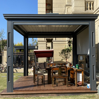 Pergola extérieure bioclimatique rétractable sur mesure avec toit à lames