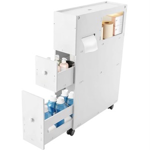 Estante de Baño de 3 Niveles, Mueble Lateral para Inodoro de PVC, Organizador de Almacenamiento Minimalista para Baño - Product Image 2