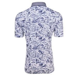 पुरुषों के प्रदर्शन लक्जरी ओम डिजाइन गोल्फ कपड़े उच्च गुणवत्ता वाली सबलिमिनेशन प्रिंटिंग गोल्फ शर्ट पोलो - Product Image 2