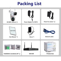 Caméra sans fil double écran 4MP 2ch ptz routeur sans fil connexion wifi Vision nocturne couleur Kit caméra audio bidirectionnel