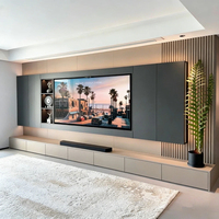 Sistema de Soporte para TV de Alta Gama, Panel Ecológico Personalizable en Múltiples Formas, Solución Completa para el Hogar