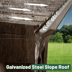 Gazebo moderne 10x14FT à toit rigide avec gouttières, gazebo mural extérieur avec toit en métal, mobilier d'extérieur - Product Image 5