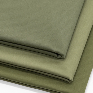 Factory Supply 60S Double‑Yarn Twill High Stretch Drill Woven <b>Fabric</b> Khaki In‑Stock For Fashion Casual Clothing - Product Image 1