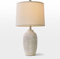 Lampe de table vintage en céramique de 24 pouces avec cordon de 5 pieds, lampe de chevet rustique de style farmhouse avec finition texturée naturelle
