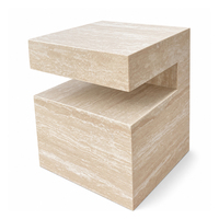 Table d'appoint de luxe EA en marbre naturel, table basse en pierre verte pour salon, table de chevet carrée pour chambre, mobilier de maison multicolore