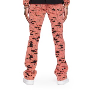 Jeans Gotici Rossi e Neri da Uomo AeeDenim, Gamba Dritta con Sovrapposizioni, Stile Grunge Streetwear, Denim Distressed Punk, Logo Personalizzato - Product Image 3