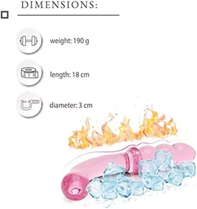 Wasserdichter Hochwertiger Schöner Herren-<span class=keywords><strong>Dildo</strong></span> aus Rosa Glas mit Griff - Product Image 6