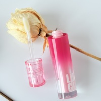 Flacon de brillant à lèvres personnalisé double couleur à effet tourbillon, tube transparent haut et fin pour rouge à lèvres, crème à lèvres, emballage de tubes de brillant à lèvres