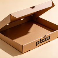 Boîte à pizza personnalisée imprimée avec un dessin de chat mignon, en carton ondulé, pour emporter, vente en gros