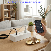 Interrupteur mural intelligent Eboy 10A à double pôle avec écran tactile, 1 port USB Type-C, compatible WiFi, contrôle via Alexa et Google App, Smart Life, IP20