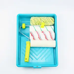 2024 New Style 4 Pcs Paint Roller Brush Set Tray Paint Roller Cover