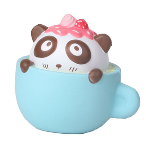 Cute <b>Panda</b> In Cup <b>Toy</b> Plastic Animal Figurine For Promotional Gifts - Product Image 1