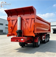 Semi-remorque à benne arrière à 3 essieux de 40 tonnes pour le transport de marchandises en vrac et de matériaux de construction