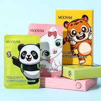 Masques Faciaux Hydratants Doux en Forme d'Animaux pour Enfants et Bébés, Soin de la Peau, Boîte de 5 Pièces, Motifs Panda, Tigre et Chat de Dessin Animé