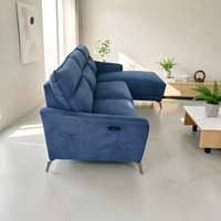 Canapé électrique trois places pour salon, inclinable et réglable, fauteuil en tissu pour personne paresseuse, chaise longue droite en forme de L