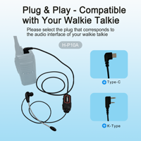 Headset Elektrostatis Kontrol Suara dengan Mikrofon, Dapat Dipasang di Helm untuk Walkie Talkie